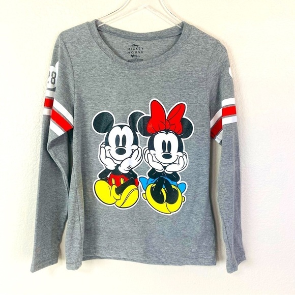 Disney Other - Disney Just Sitting Mickey & Minnie Mouse Jersey Style Top Size L